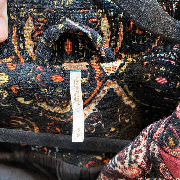 Free People Tapestry Labyrinth Patterned Moto Jacket Women's S - Picture 5 of 7